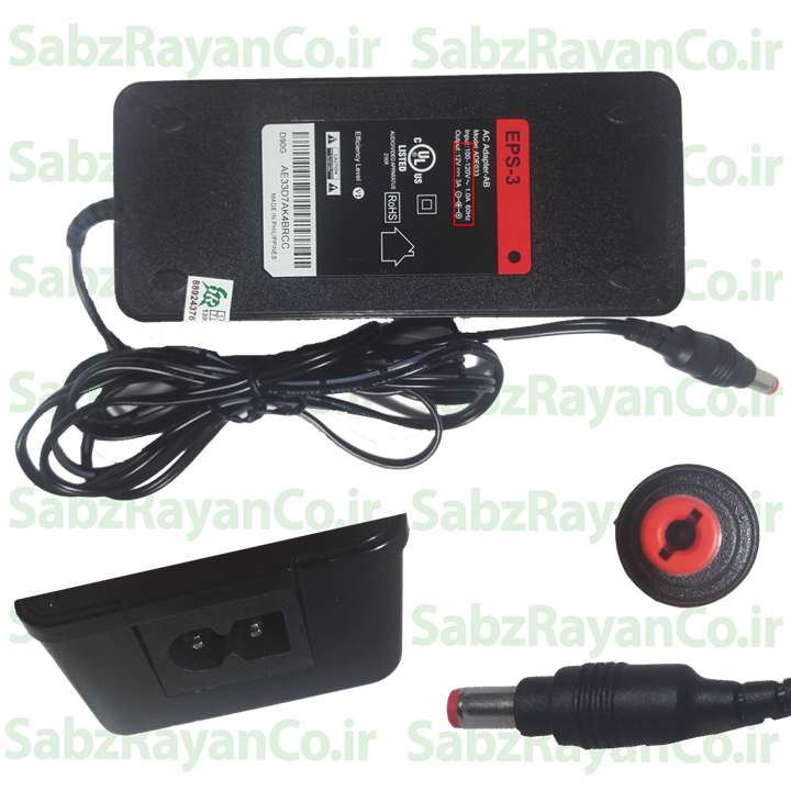 آداپتور لپ تاپ پلی 12 ولت 3 آمپر PLAY ADE-033